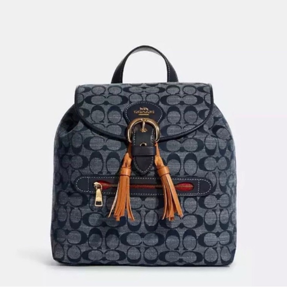 Coach Backpack In Signature Chambray